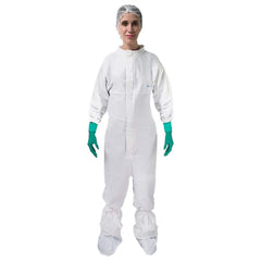 Disposable Coveralls: Non-Hazardous Liquid Splash Protection, Size 6X-Large, CleanTough, Storm Flap Closure