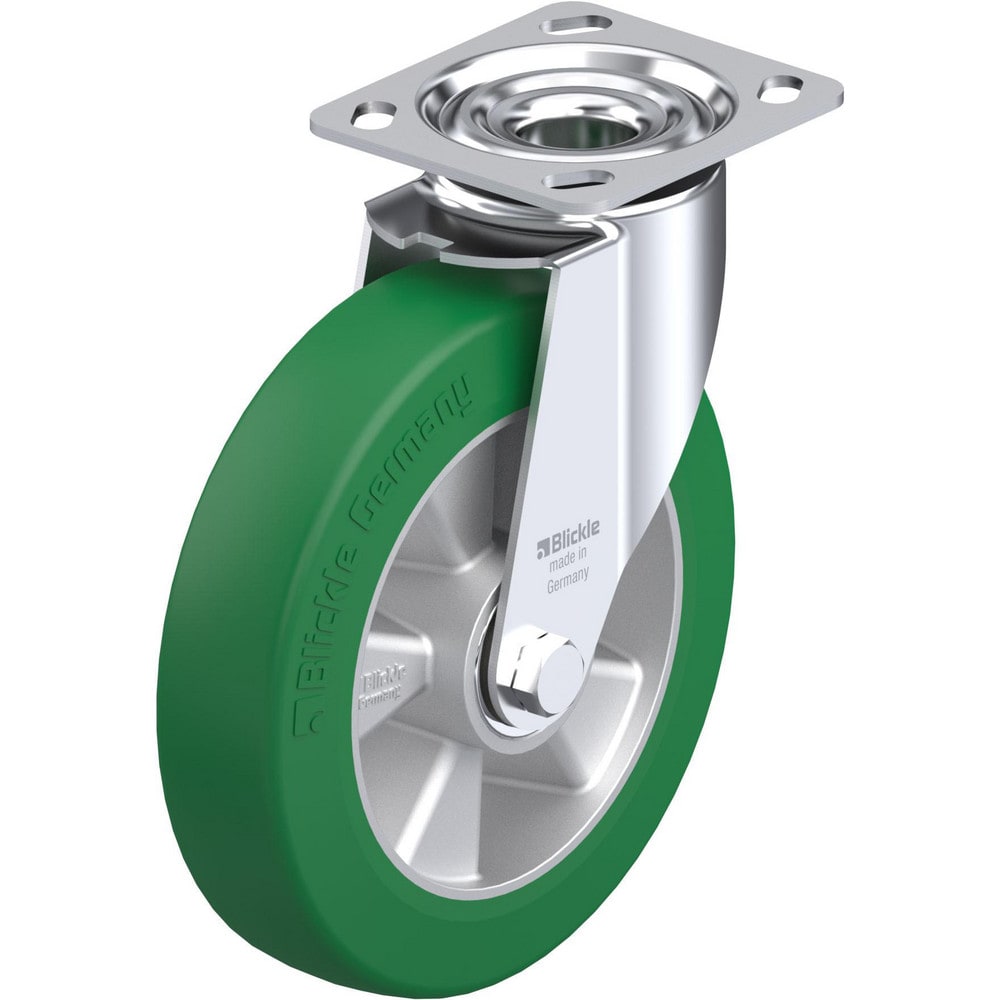 Top Plate Casters; Mount Type: Plate; Number of Wheels: 1.000; Wheel Diameter (Inch): 8; Wheel Material: Rubber; Wheel Width (Inch): 2; Wheel Color: Gray