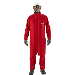 Rain & Chemical Resistant  Coat:  3X-Large,  Red,  49-52" Chest,  Polyester