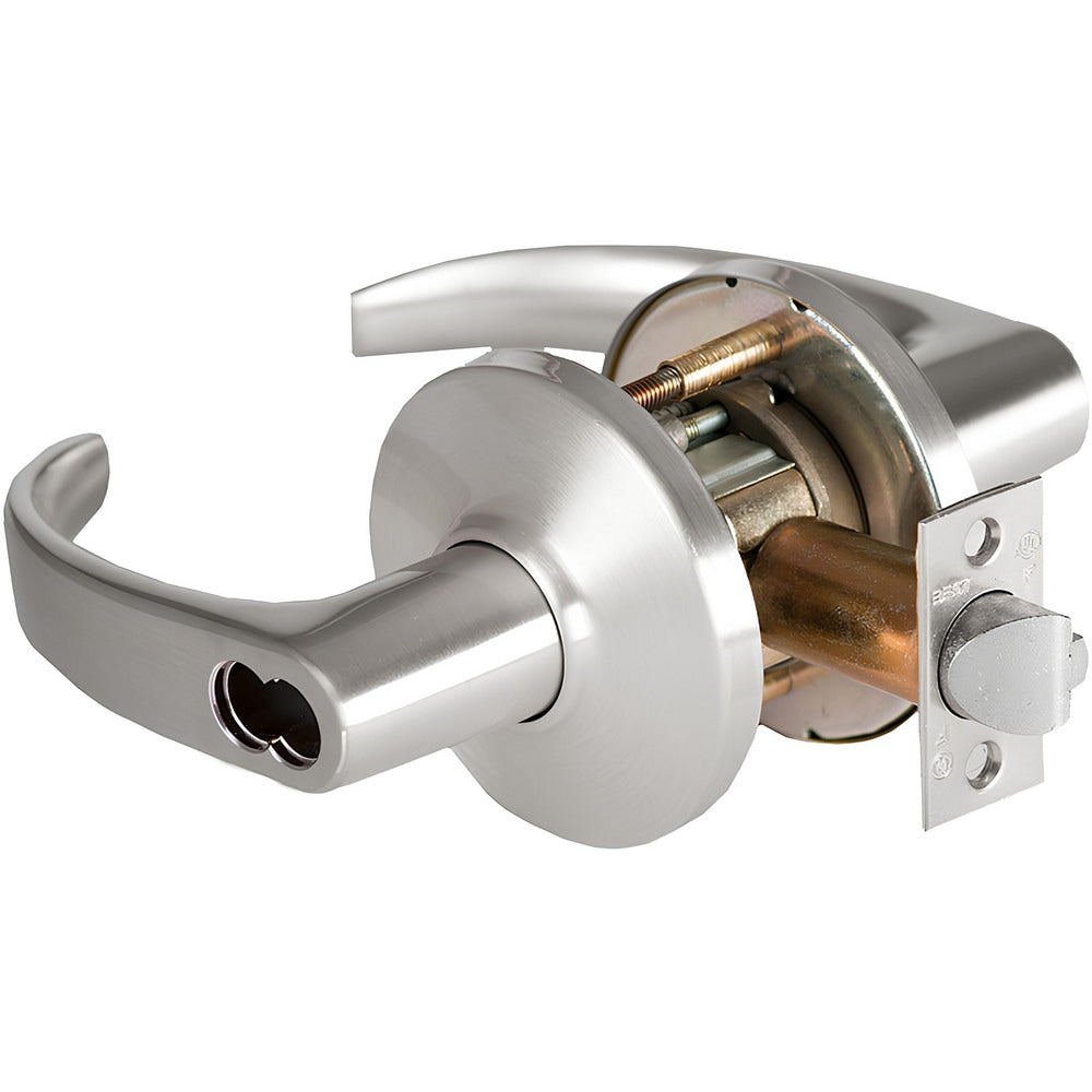 Lever Locksets; Lockset Type: Classroom; Key Type: Keyed Different; Back Set: 2-3/4; Cylinder Type: Less Core; Material: Metal; Door Thickness: 1-3/4 to 2-1/4; Finish: Satin Chrome