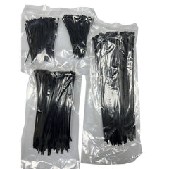 Cable Tie Assortments; Cable Tie Style: Standard; Color: Black; Tensile Strength: 18 lb, 50 lb; Container Type: Bag; Number of Pieces: 400; Overall Length: 100.00; Overall Width: 3