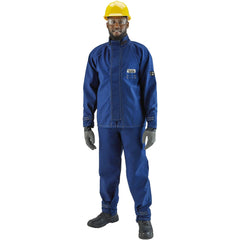 Rain & Chemical Resistant  Jacket:  4X-Large,  Blue,  52-55" Chest,  Nomex