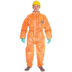 Disposable Coveralls: Size X-Large, 0.2569 oz, Multi-Layer Non-Woven Barrier Laminate Fabric, Double Zipper & Elastic Closure