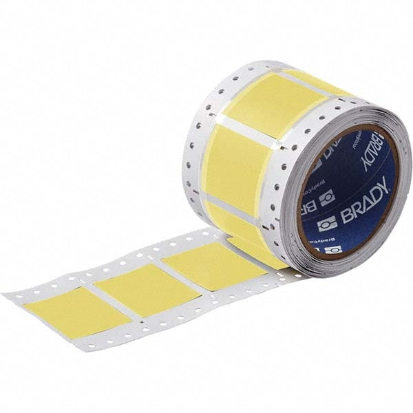 Label Maker Label: Yellow, Polyolefin, 250 per Roll