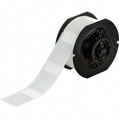 Label Maker Label: Clear & White, Vinyl, 1-1/2" OAW, 700 per Roll