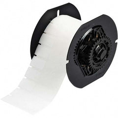 Label Maker Label: Clear & White, Polyester, 2-5/8" OAW, 1,500 per Roll