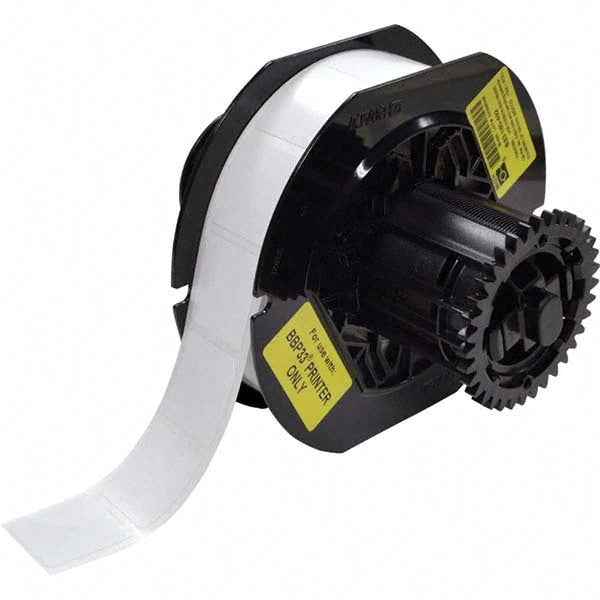 Label Maker Label: White, Polyester, 1,500 per Roll