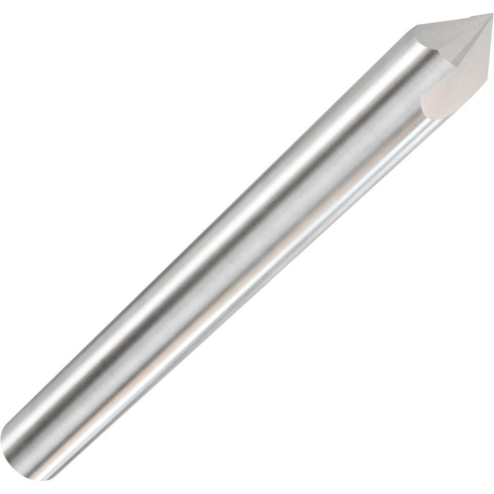 Chamfer Mill: 1/8" Dia, 1/8" Shank Dia, 45 deg, 2 Flute, Solid Carbide, Single End