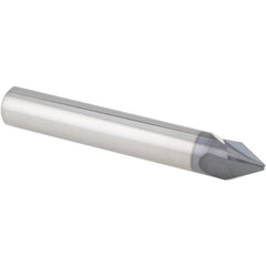 Chamfer Mill: 3/8" Dia, 3/8" Shank Dia, 30 deg, 3 Flute, Solid Carbide, Single End