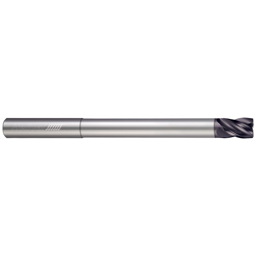 Corner Radius End Mill: 0.5" Dia, 0.6250" LOC, 35 deg Helix, Corner Radius End, Centercutting Series Steels - 4 Flute - Corner Radius - Variable Pitch - Reduced Neck