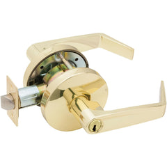 Lever Locksets; Lockset Type: Storeroom; Key Type: Keyed Different; Back Set: 2-3/4; Cylinder Type: Key in Lever Cylinder; Material: Metal; Door Thickness: 1-3/8 to 2; Finish: Bright Brass