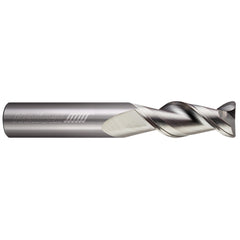 Corner Radius End Mill: 1/8" Dia, 3/8" LOC, 0.0300" Radius, 2 Flute, Solid Carbide