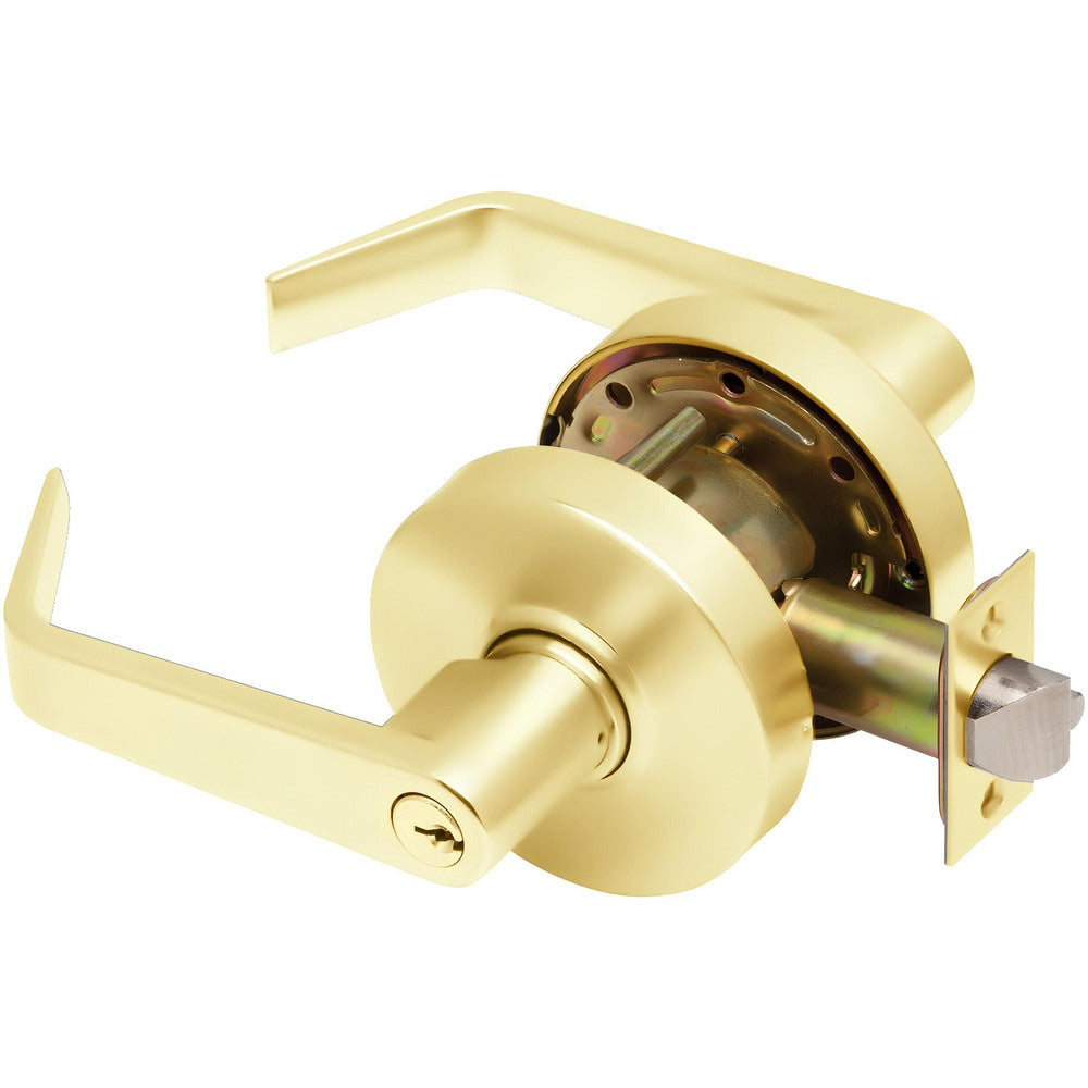 Lever Locksets; Lockset Type: Storeroom; Key Type: Keyed Different; Back Set: 2-3/4; Cylinder Type: Conventional; Material: Metal; Door Thickness: 1-3/8 to 1/3-4; Finish: Bright Brass