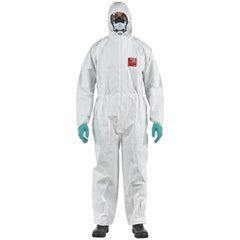 Disposable Coveralls: Size Small, 0.5216 oz, Microporous Polypropylene Laminate Non-Woven, 2-Way Zipper with Storm Flap Closure