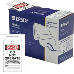 Do Not Operate Tag: Rectangle, 5-3/4" High, 3" Wide, Polyester, "Danger"