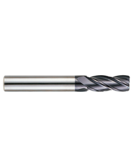 1/8″ × 1/4″ × 1/2″ × 2 1/4″ 4 Flute 0.0100″ C/R Carbide End Mill-Plain Shank - ALTiN