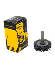 1 3/4″ Diameter × 1/2″ Width, 120 Grit, Silicon Carbide, 0.040″ Crimped Bristle, Wheel Brush