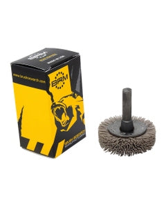 1 3/4″ Diameter × 1/2″ Width, 320 Grit, Aluminum Oxide, 0.022″ Crimped Bristle, Wheel Brush