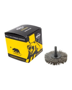 2″ Diameter × 1/2″ Width, 320 Grit, Aluminum Oxide, 0.022″ Crimped Bristle, Wheel Brush