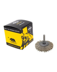 3″ Diameter × 3/8″ Width, 120 Grit, Aluminum Oxide, 0.040″ Crimped Bristle, Wheel Brush