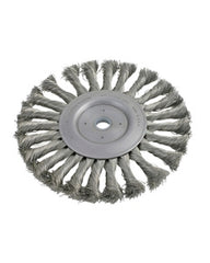 4″ Diameter × 1/2″ Width, Carbon Steel, 0.020″ Knotted Bristle, Wheel Brush