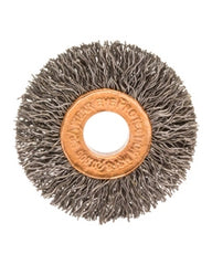 2 1/2″ Diameter × 1/2″ Width, Carbon Steel, 0.0104″ Crimped Bristle, Wheel Brush