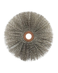 3 1/2″ Diameter × 5/8″ Width, Stainless Steel, 0.014″ Crimped Bristle, Wheel Brush