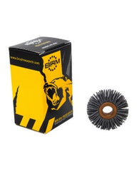 1 1/2″ Diameter × 0.312″ Width, 180 Grit, Silicon Carbide, 0.035″ Crimped Bristle, Wheel Brush