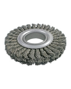 8″ Diameter × 1 1/8″ Width, Carbon Steel, 0.0118″ Crimped Bristle, Wheel Brush