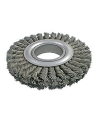 10″ Diameter × 1 3/8″ Width, Carbon Steel, 0.0118″ Crimped Bristle, Wheel Brush