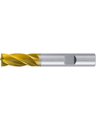 ‎Square End Mill; 5/8″ Dia. × 1-1/4″ LOC × 5/8″ Shank Dia. × 3-1/2″ OAL ; 4 FL ; Carbide ; TiAlN+TiN ; 0.008″ R