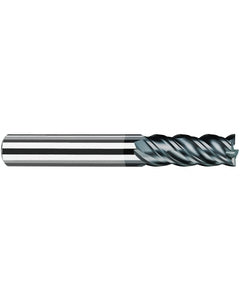 ‎1/4″ Cutting Dia. × 1/4″ Shank Dia. × 5/8″ LOC × 2-1/4″ OAL, 4 Flute, Carbide, Polychrom, Square Endmill, NB-NVD