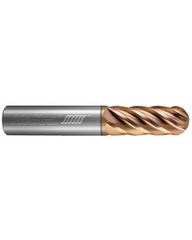 0.25″ Dia. × 0.25″ Shank × 0.5″ DOC × 2.5″ OAL, TPLUS, 6 Flute, Ballnose End Mill