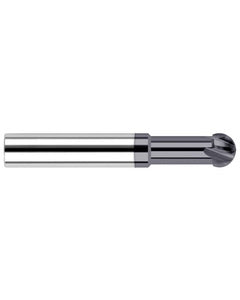 3/16″ Dia. × 0.126″ LOC × 3/16″ Shank Size × 2″ OAL, 4 Flute, Carbide, TiAlN, Ballnose Endmill