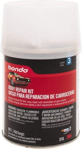 3M - 4 Piece Body Repair Kit - 16 oz Body Filler, .50 oz Cream Hardener, Metal Body Patch, Spreader - Benchmark Tooling