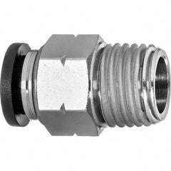 Value Collection - 1/8" OD, NPT Male, Nylon Push-to-Connect Male Connector - 150 Max psi, Black - Benchmark Tooling