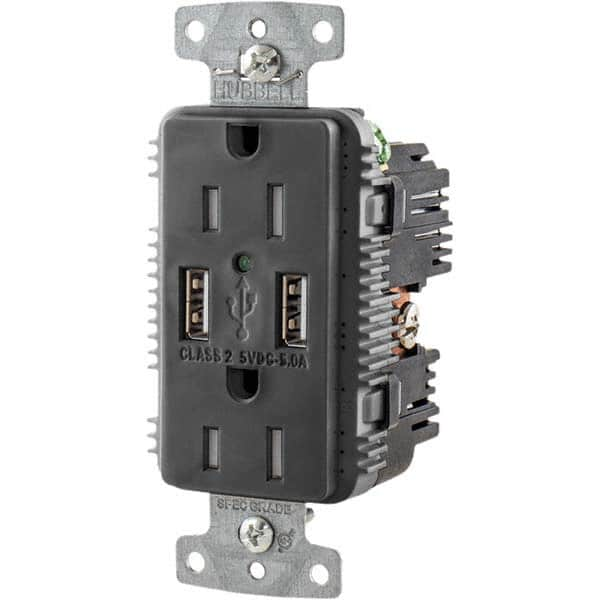 Hubbell Wiring Device-Kellems - USB Receptacles Number of USB Ports: 2 Number of Receptacles: 2 - Benchmark Tooling