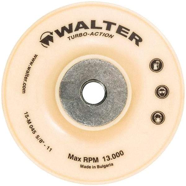 WALTER Surface Technologies - 4-1/2" Diam Disc Backing Turbo Backing Pad - 13,000 RPM - Benchmark Tooling