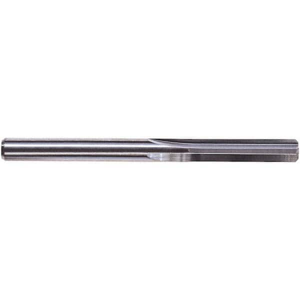 Chucking Reamer: 0.216″ Dia, 3″ OAL, 1″ Flute Length, Straight Shank, Solid Carbide 4 Flute, RH