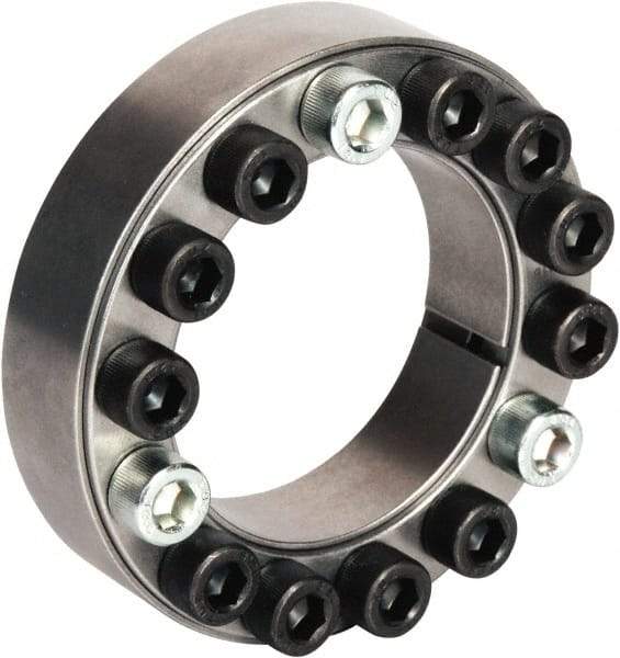 Climax Metal Products - M8 Thread, 1-11/16" Bore Diam, 2.953" OD, Shaft Locking Device - 12 Screws, 19,706 Lb Axial Load, 2.953" OAW, 0.787" Thrust Ring Width, 1,386 Ft/Lb Max Torque - Benchmark Tooling