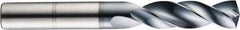 SGS - 11/16" 145° Solid Carbide Jobber Drill - TiN Finish, Right Hand Cut, Spiral Flute, Straight Shank, 5-5/8" OAL, Standard Point - Benchmark Tooling