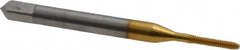 Balax - #0-80 UNF H3 Thread Limit Bottoming Thread Forming Tap - High Speed Steel, TiN Finish, 1-5/8" OAL, 5/16" Thread Length, Right Hand Thread, Series BXB - Benchmark Tooling