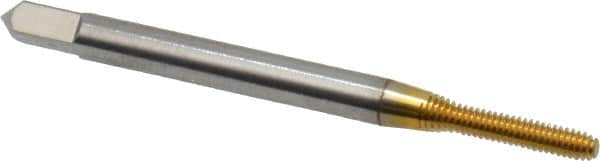 Balax - #2-56 UNC H7 Thread Limit Bottoming Thread Forming Tap - High Speed Steel, TiN Finish, 1-3/4" OAL, 7/16" Thread Length, Right Hand Thread, Series BXB - Benchmark Tooling