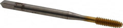 Balax - #6-32 UNC H4 Thread Limit Bottoming Thread Forming Tap - High Speed Steel, TiN Finish, 2" OAL, 11/16" Thread Length, Right Hand Thread, Series BXB - Benchmark Tooling