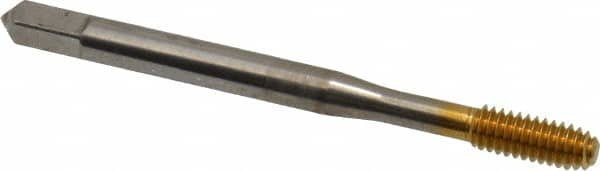 Balax - #8-32 UNC H8 Thread Limit Bottoming Thread Forming Tap - High Speed Steel, TiN Finish, 2-1/8" OAL, 3/4" Thread Length, Right Hand Thread, Series BXB - Benchmark Tooling