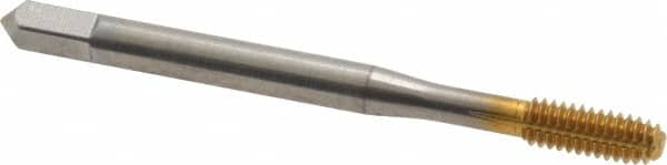 Balax - #8-32 UNC H10 Thread Limit Bottoming Thread Forming Tap - High Speed Steel, TiN Finish, 2-1/8" OAL, 3/4" Thread Length, Right Hand Thread, Series BXB - Benchmark Tooling