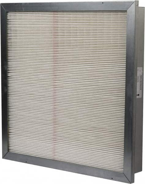 Made in USA - 24" Noml Height x 24" Noml Width x 4" Noml Depth, 85% Capture Efficiency, Wireless Pleated Air Filter - MERV 13, Microfiberglass Paper, Integrated Metal Frame, 500 Max FPM, 2,000 CFM, For Any Unit - Benchmark Tooling