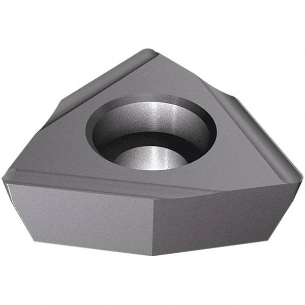 Iscar - WPEX040202 Grade IC08 Carbide Turning Insert - Uncoated, 80° Trigon, 0.26" Inscr Circle, 2.5mm Thick, 0.008" Corner Radius - Benchmark Tooling