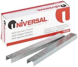 UNIVERSAL - 1/4" Leg Length, Galvanized Steel Standard Staples - 20 Sheet Capacity, For Use with All Standard Staplers - Benchmark Tooling