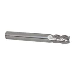Accupro - 3/4", 1-1/2" LOC, 3/4" Shank Diam, 6" OAL, 4 Flute, Solid Carbide Square End Mill - Single End, Uncoated, Spiral Flute, 40° Helix, Centercutting, Right Hand Cut, Right Hand Flute - Benchmark Tooling